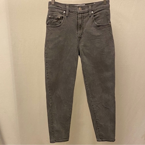 Levi’s 28 (US 6/7) Mom Jeans Silver Tab Gray High Rise Women’s Stretch Tapered - Picture 10 of 12